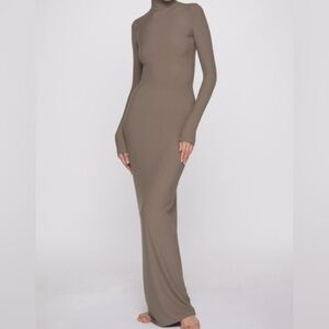 SKIMS Soft Lounge Long Sleeve Turtleneck Maxi Dress